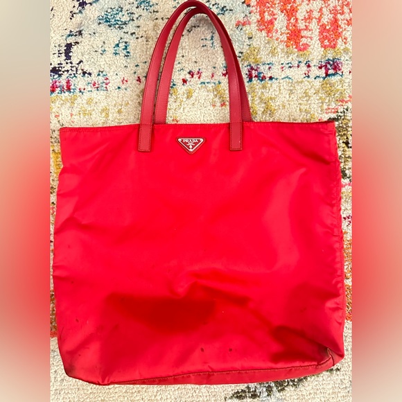 Red Prada Tote Bag - Red Prada Purse - Prada Handbag - Picture 1 of 14